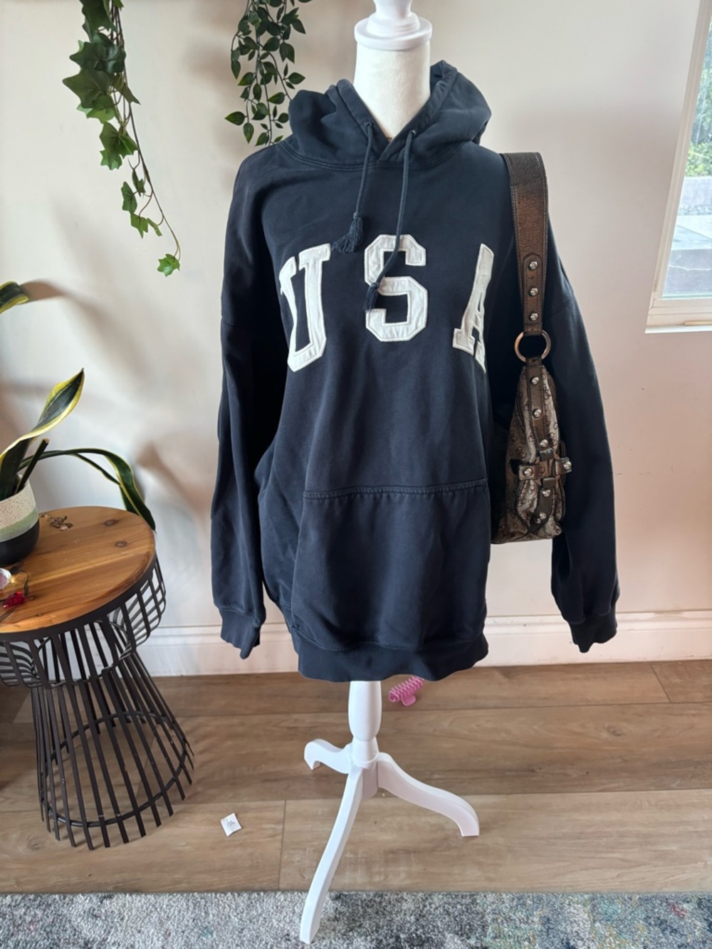 Brandy Melville Charcoal Gray Pullover Hoodie
